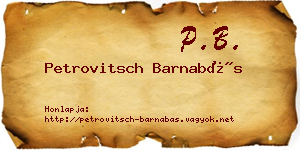 Petrovitsch Barnabás névjegykártya